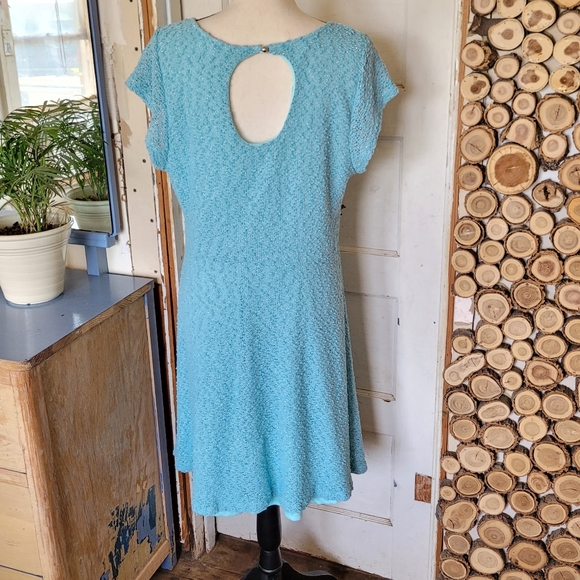 Wet Seal Blue Sparkly Short Sleeve Plus Size Dress - Picture 5 of 10